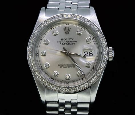 rolex oyster perpetual date 14k diamond dial|Rolex men's watch diamond bezel.